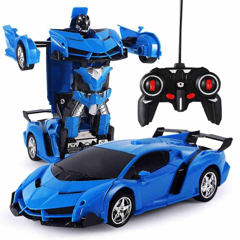 Rc bil deformation robot kørsel fjernbetjening sportsvogn legetøj gaver til drenge