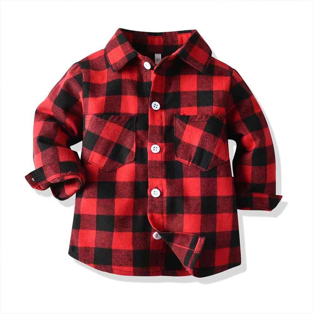 Baby Shirt, Long Sleeve Plaid Blouse Infant Tops