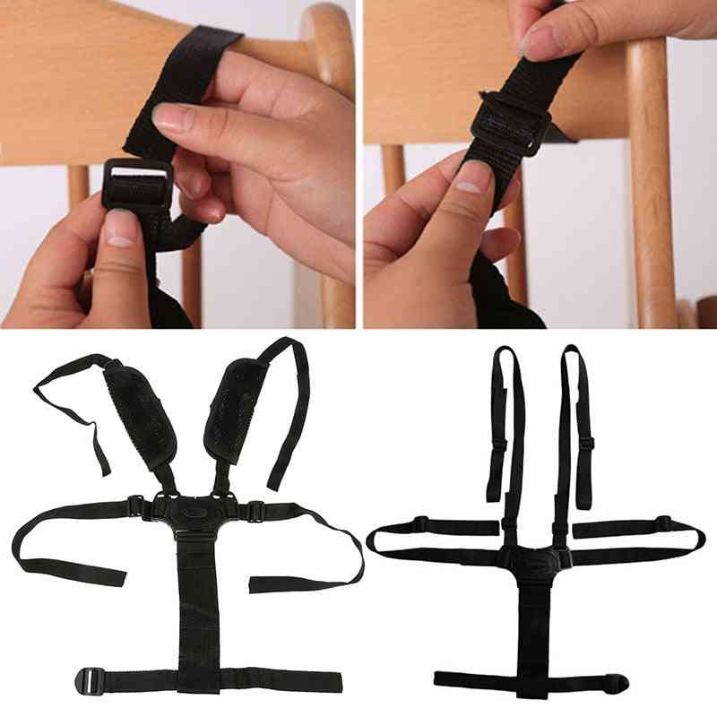 Scaun pentru copii portabil cu 5 puncte cărucior scaun înalt cărucior cărucior centură de siguranță pentru mașină curea pentru protecția copiilor (negru)