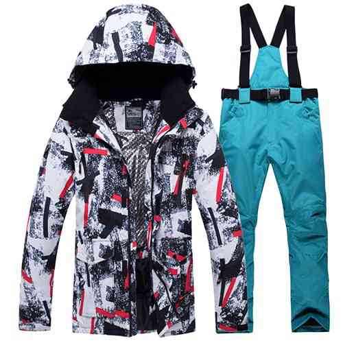 Tuta da sci invernale, giacche e pantaloni / attrezzatura da neve caldi antivento / impermeabili per sport all'aria aperta, giacca da uomo