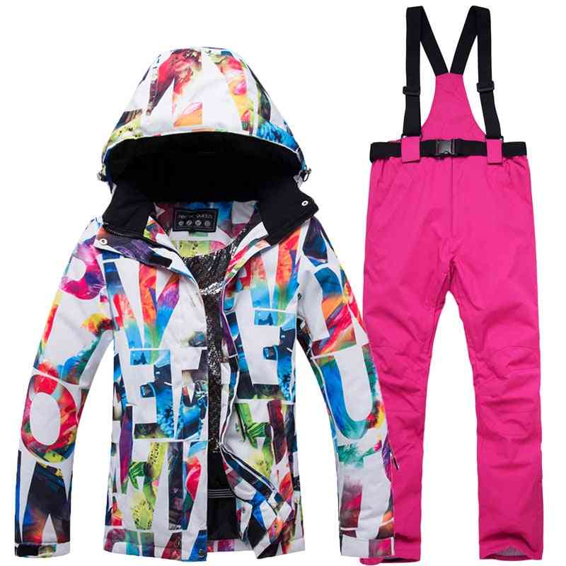 Thick Warm Ski Suit, Waterproof / Windproof Skiing And Snowboarding Jacket & Pants Set