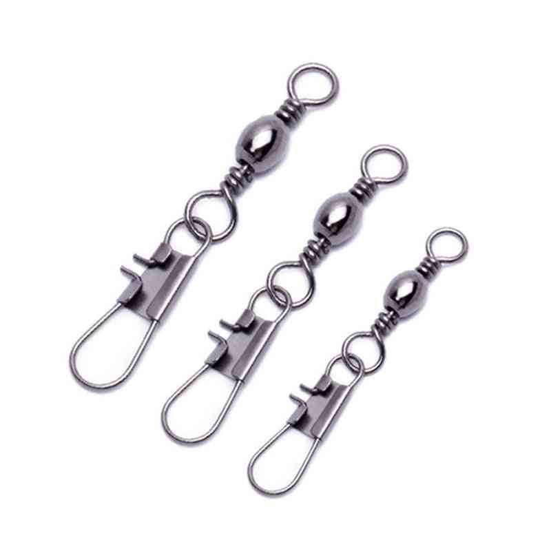 Interlock Snap Fishing Lure Tackles Gear Accessories Connector Copper Pin Rolling Solid Fish Tool