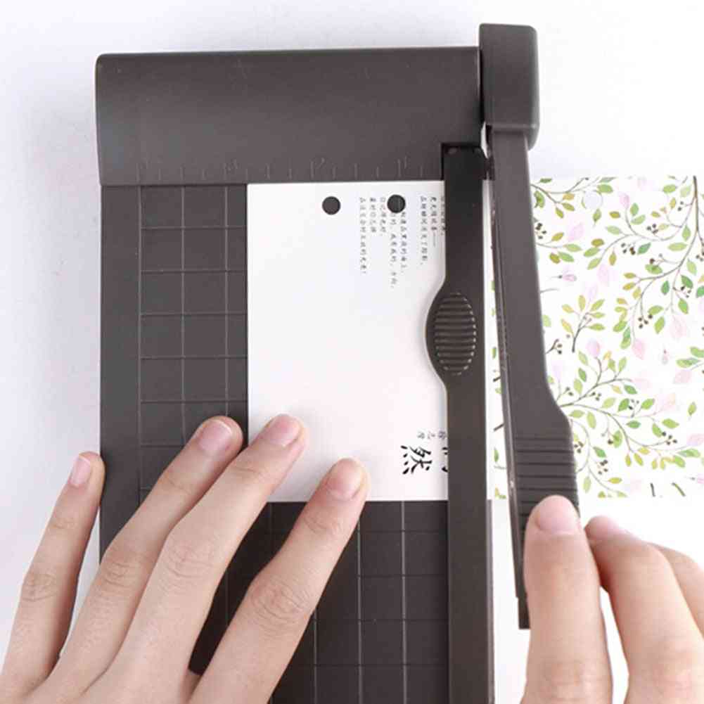 Portable Paper Trimmer Photo Guillotine Built-in Ruler Cutter Office Stationery Cutting Tools