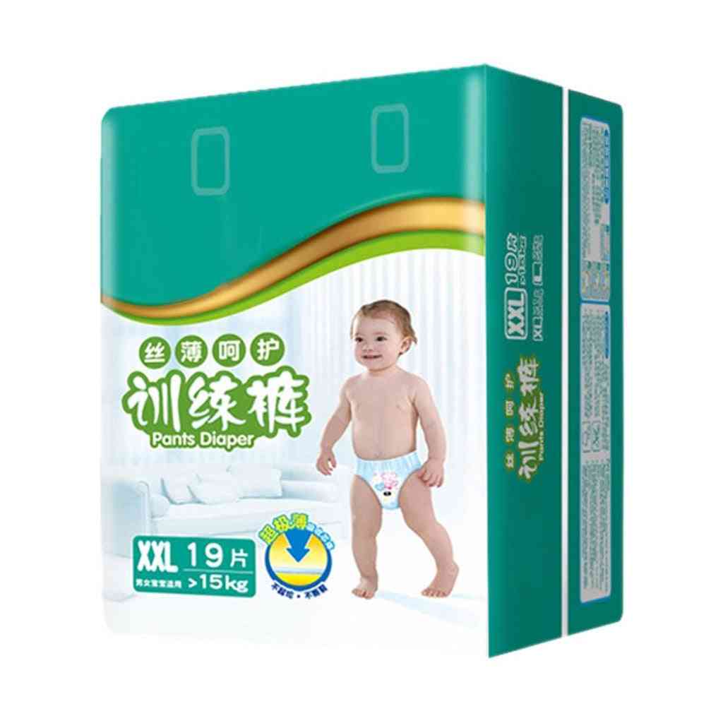 Fraldas descartáveis ultrafinas e respiráveis para bebês, confortáveis para treinar a pele. Calças laváveis