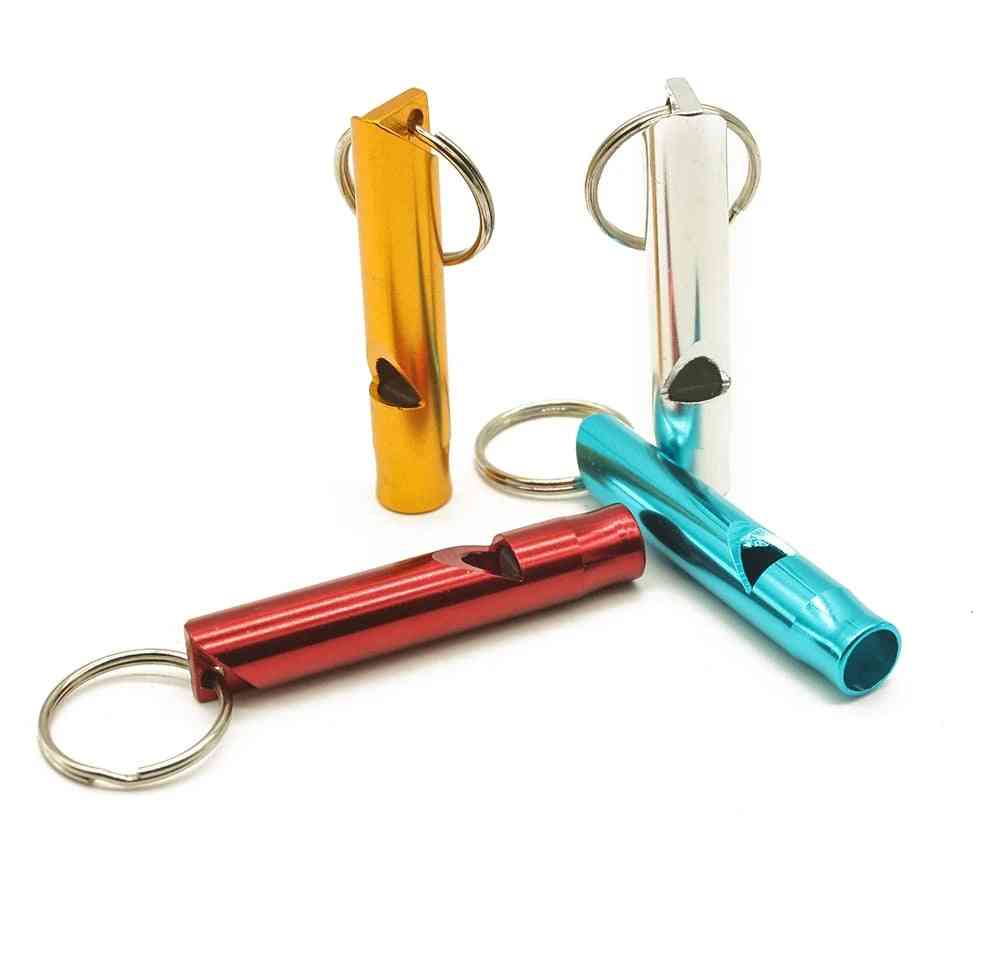 Outdoor Metal Multifunction Whistle Pendant With Keychain
