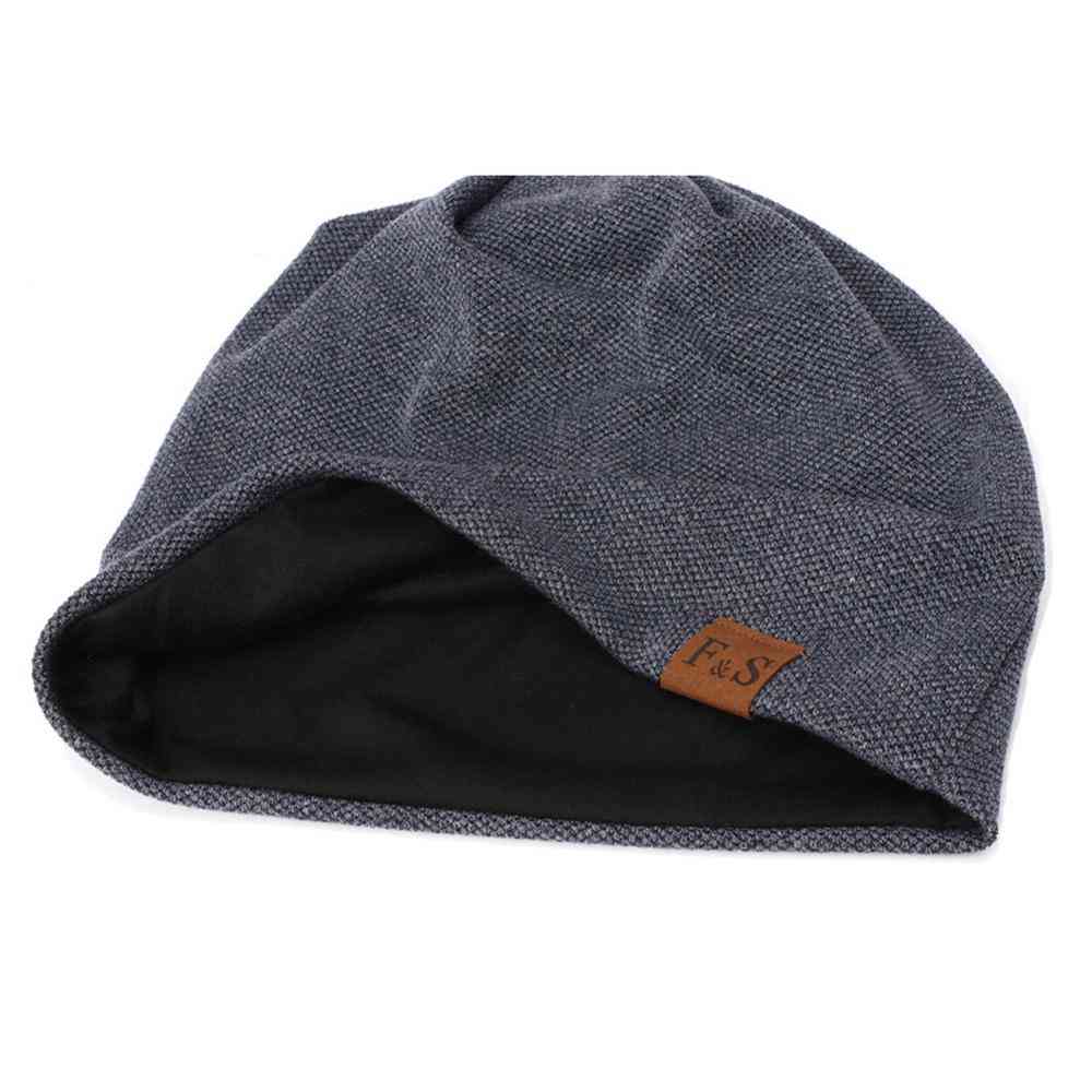Berretto berretto casual, leggero cotone elasticizzato a maglia termica, cappello caldo, autunno, inverno, copricapo sportivo