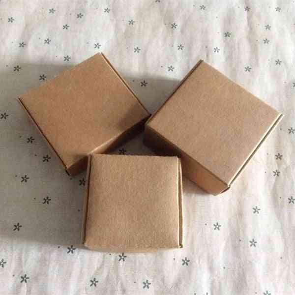 50 бр. Празна хартиена кутия за опаковане на подаръци, кутия за сватба от крафт хартия