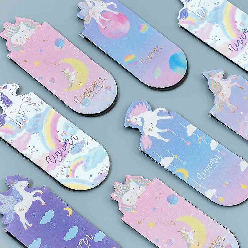 Flying Unicorn Magnetic Bookmarks, Books Marker Of Page Stationery School