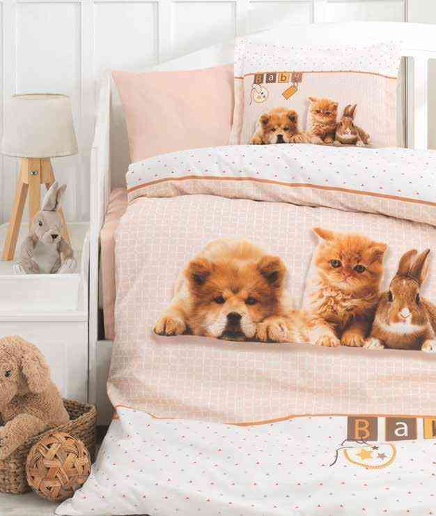 Baby Bedding Set, Newborns Sheet Animals Printed Duvet Cover Bed
