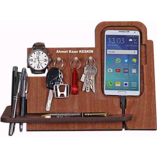 Wooden Phone Charger Stand-table Organizer
