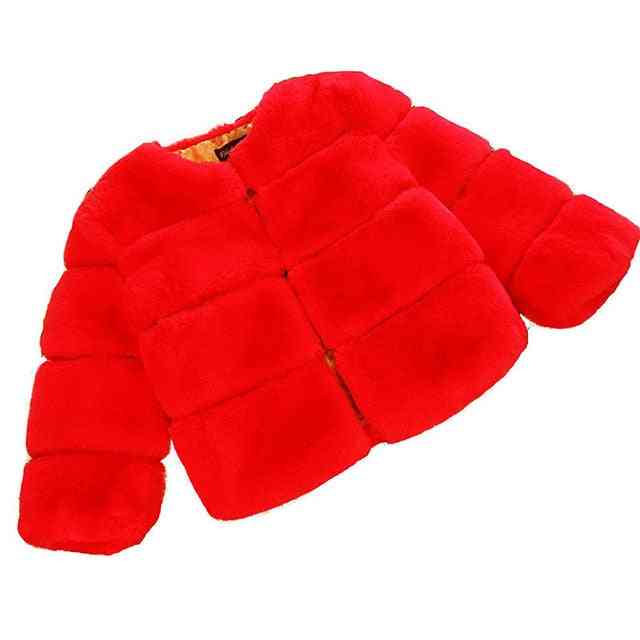 Casaco de pele falsa para meninas - inverno crianças de manga comprida casaco de natal