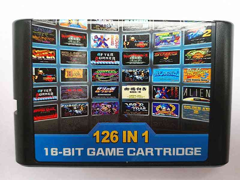 126 i 1-16 bitars spelkassett för mega drive genesis console