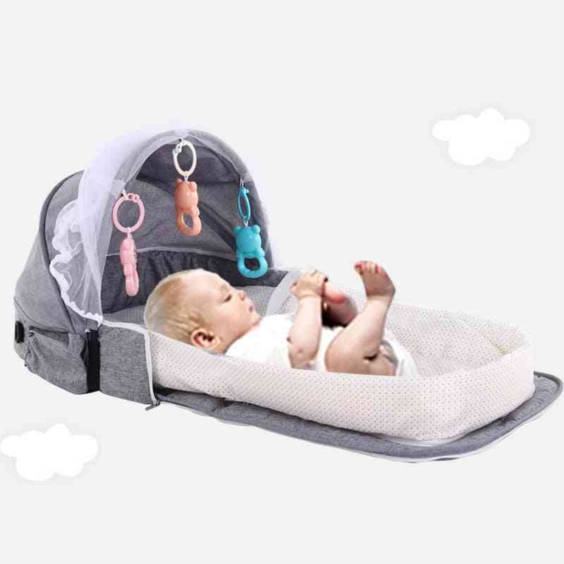 Portable Baby Bed Foldable Multifunction Cribs For Newborns Travel Sun Protection