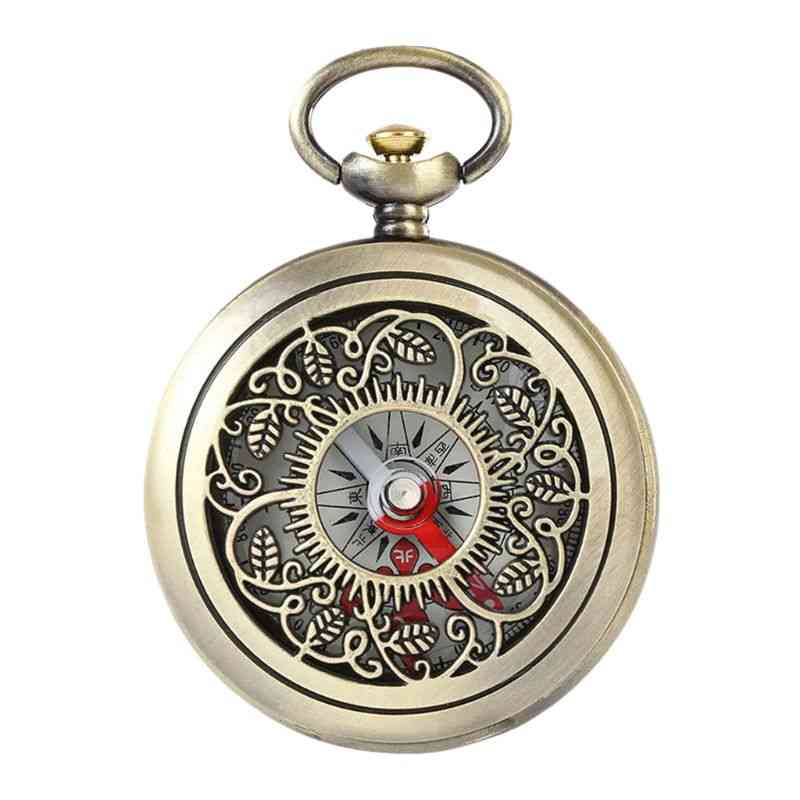 реколта бронзов компас джобен часовник дизайн външен туризъм навигация детски подарък