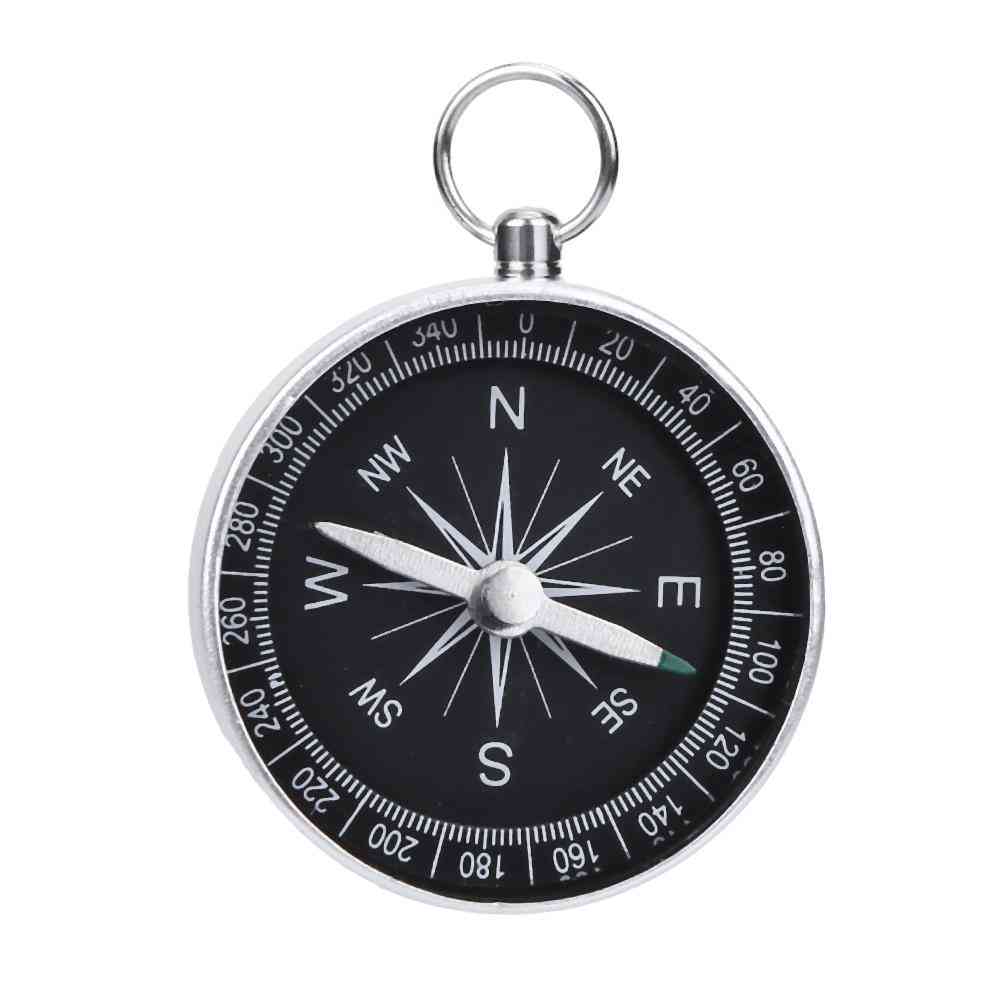 Portable Aluminum Outdoor Survival Compass With Keychain