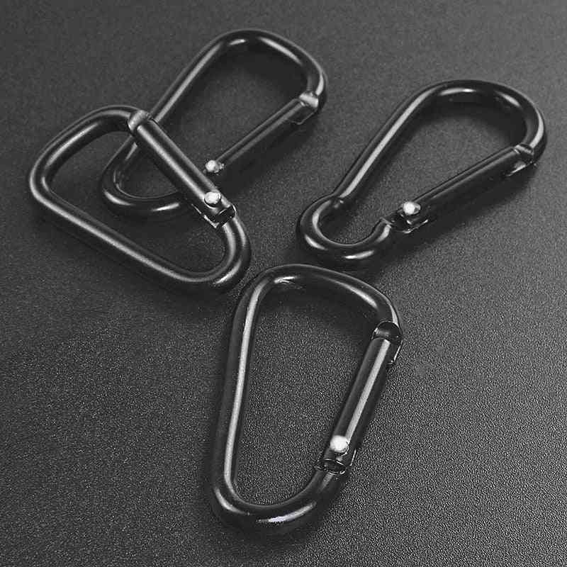 Portachiavi con moschettone in lega di alluminio a forma di d nero