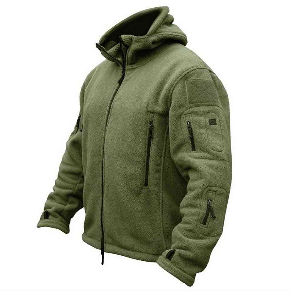 Mannen militaire winter thermische fleece tactische jas / sport jas met capuchon, softshell wandelen outdoor legerjassen