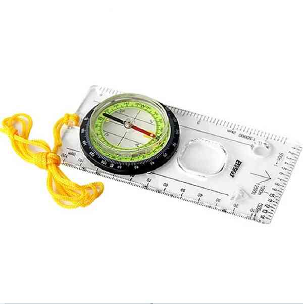 Outdoor Camping Directional Cross-country Race Hiking, Baseplate Ruler Map Scale Night Special Compass