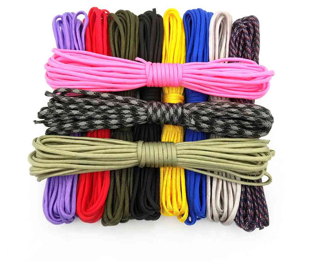 550 Parachute Cord Lanyard Rope Mil Spec Type-iii 7 Strand For Climbing & Camping