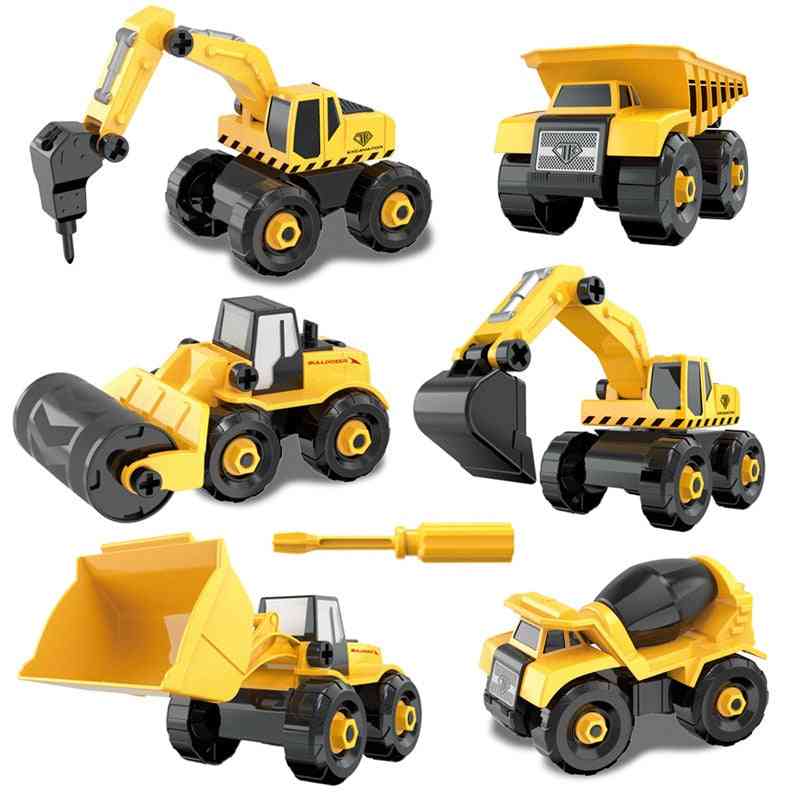 Montessori Diy Blocks, Screw Nut, Assembly Cement Truck - Vehicle Model Toy