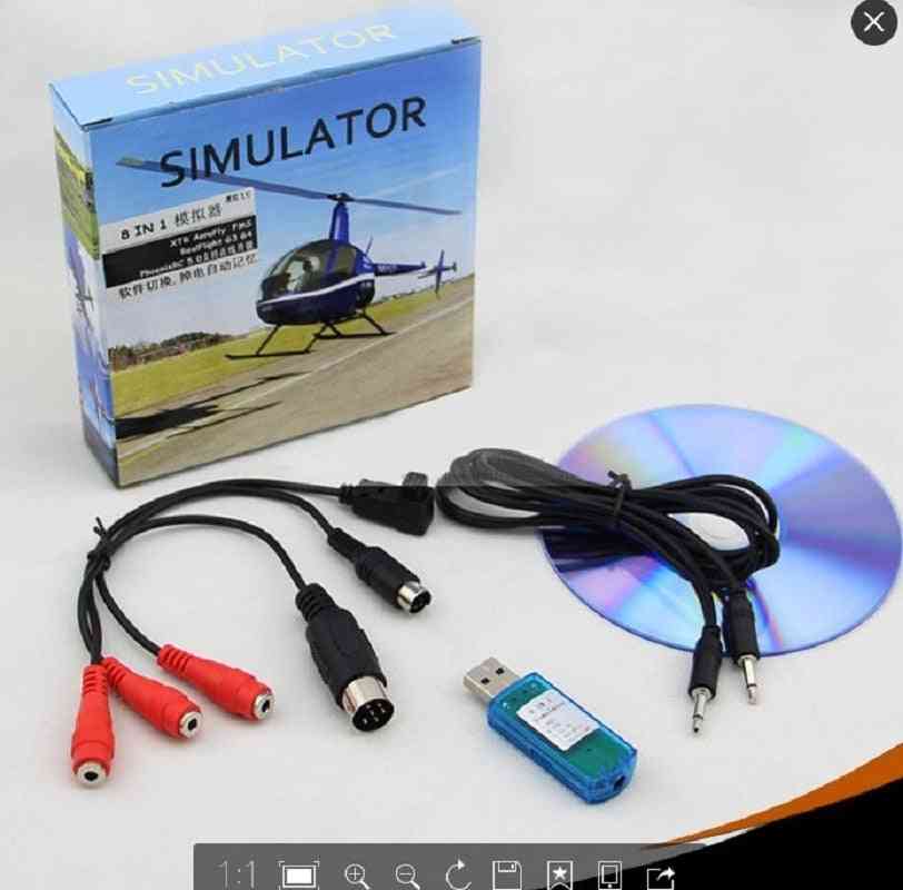 Cable de simulador de vuelo usb 8 en 1 phoenix realflight g4, xtr, aerofly, fms para futaba esky jr wfly 4-8ch entrenamiento de habilidades