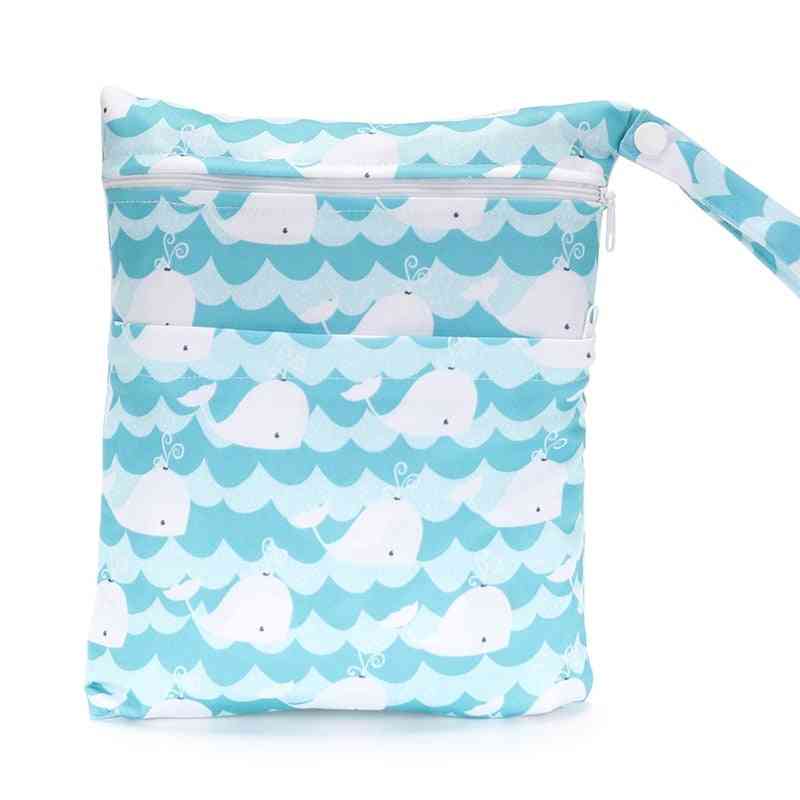Waterproof And Moisture Proof-double Zipper Dry/wet Diaper Bags