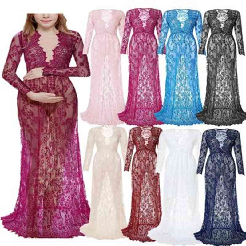Fashion Photography Props Maxi Maternity Gown Lace Dress, Fancy Shooting Photo Summer Pregnant Dresses