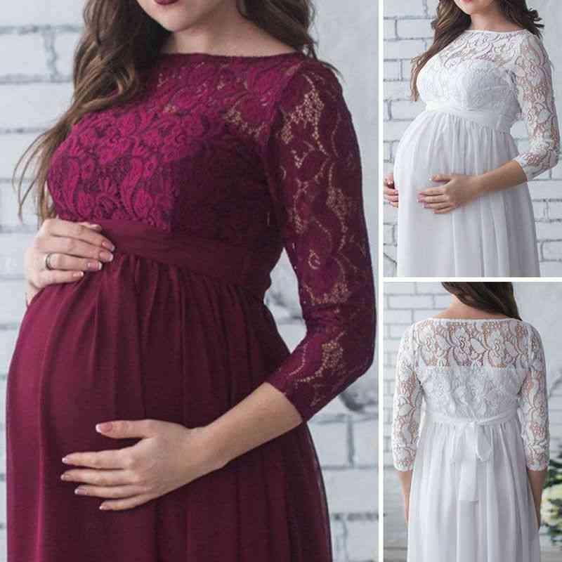 Pregnant Mother Dress, Maternity Photography Props Women Pregnancy Clothes Lace Dresses