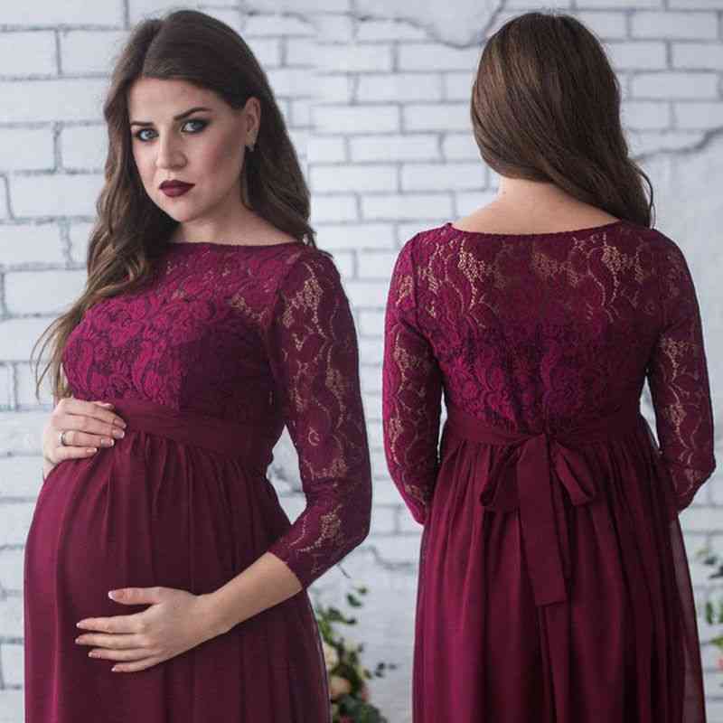 Pregnant Mother Dress, Maternity Photography Props Women Pregnancy Clothes Lace Dresses