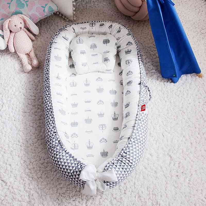 Baby Nest Portable Crib Travel Bed, Infant Cotton Cradle