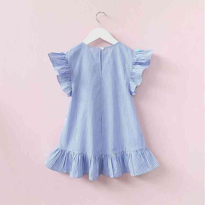 Gestreepte mini-jurk met kwastjespatroon voor bijpassende kleding voor moeder en dochter