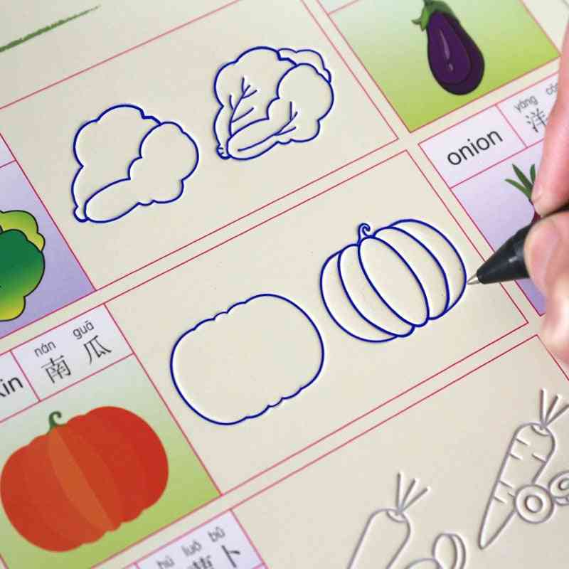 Cuaderno de pintura con figura de palo, ranura de escritura a mano, juguetes educativos de entrenamiento para juegos infantiles