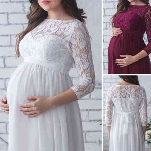 Maternity Photography Props Women Pregnancy Clothes, Lace Dress For Pregnant Photo Shoot Clothing