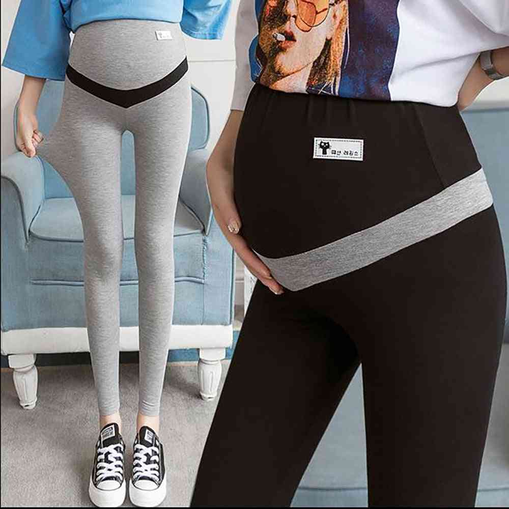 Fashion Pregnancy Leggings Cotton Maternity Pants Adjustable High Wait Clothes For Pregnant Women