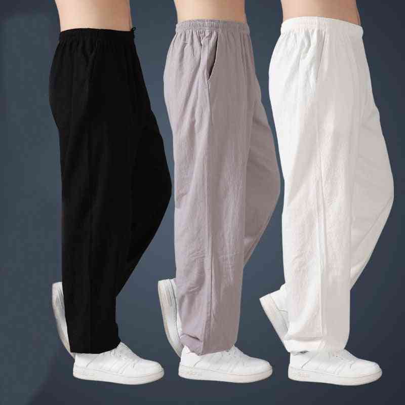 Loose Cotton Linen Pants, Martial Arts Kung Fu Summer Running Yoga