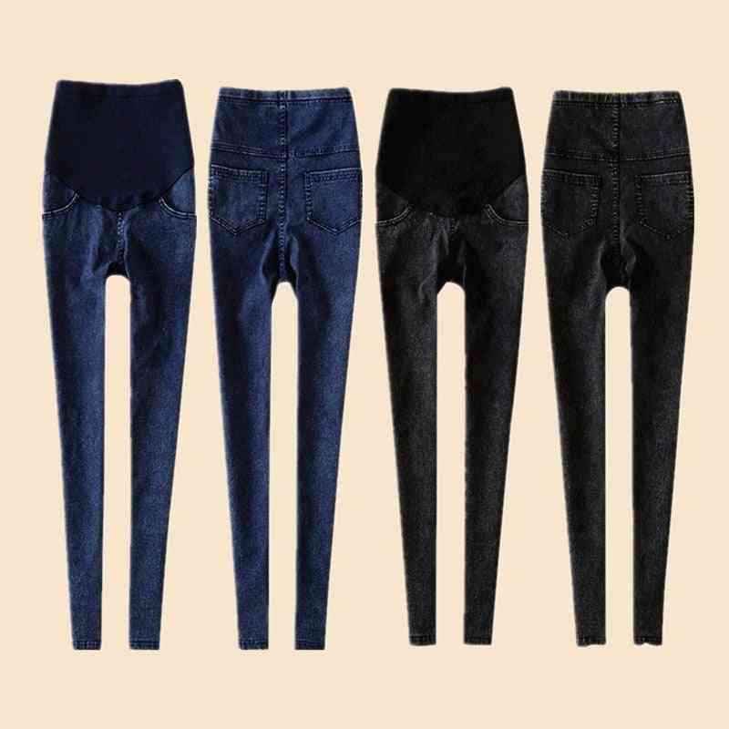 Leggings barsel jeans tøj til gravide kvinder, elastiske tynde blyant fødder graviditet bukser / tynde bukser