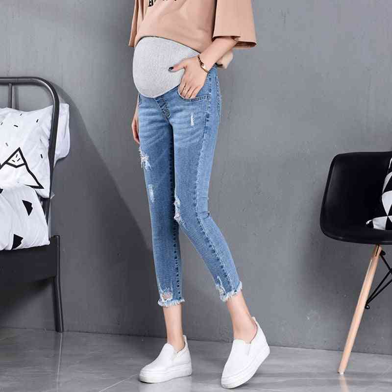 Maternity Jeans, High Waist Belly Skinny Pencil Pants Clothes