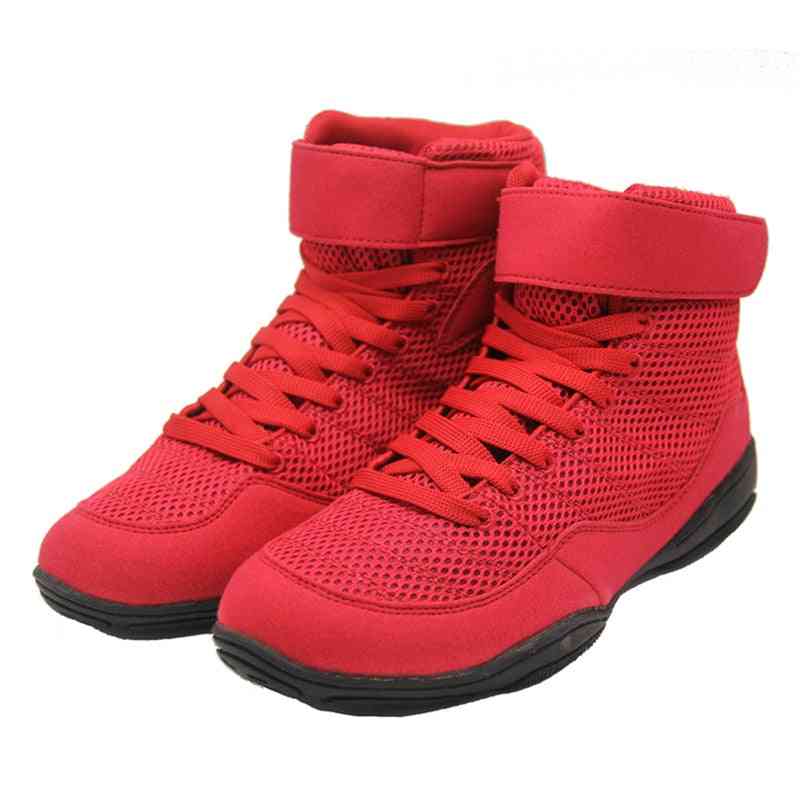 Professional Men Boxing Wrestling Shoes, Lace Up Training Fighting Boots