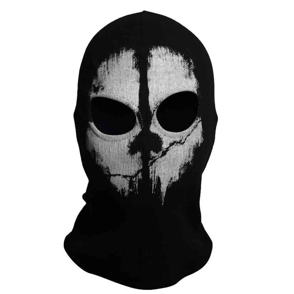 Hood Face Ghost Skull Mask, Halloween Skateboard Headgear Winter Hat
