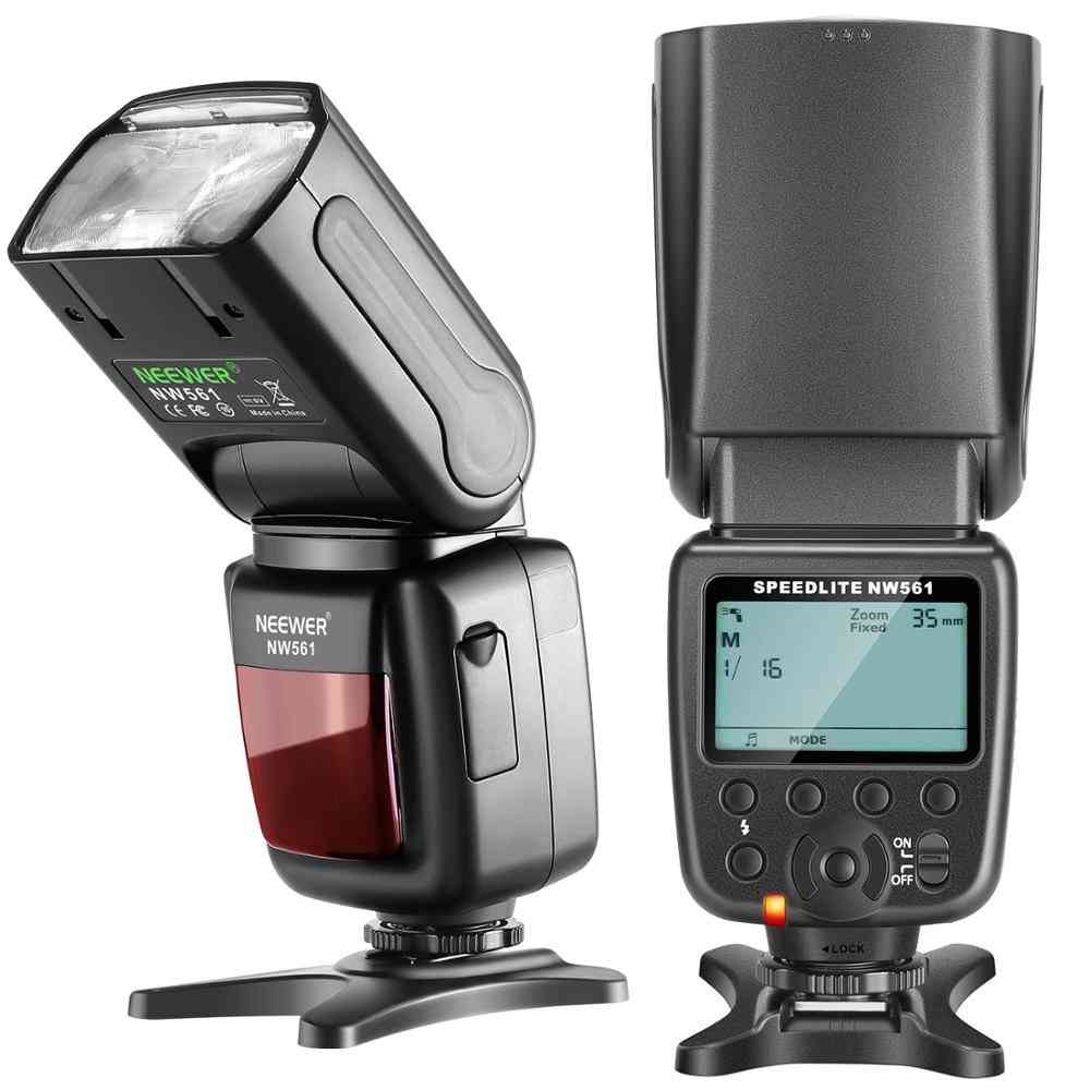 Lcd Display Flash Speedlite For Cmeras, With Stand