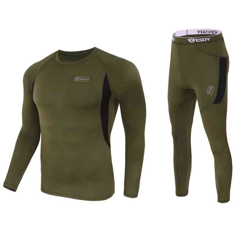 Taktisches Outdoor-Fleece-T-Shirt & Hosen-Set, wandernder Jagdanzug der Militärarmee