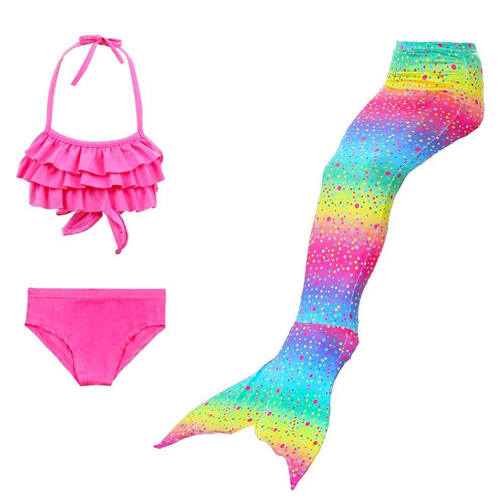Girls Swimsuit Mermaid Tails For Swimming, Princess Bikini Bathing Suit Set