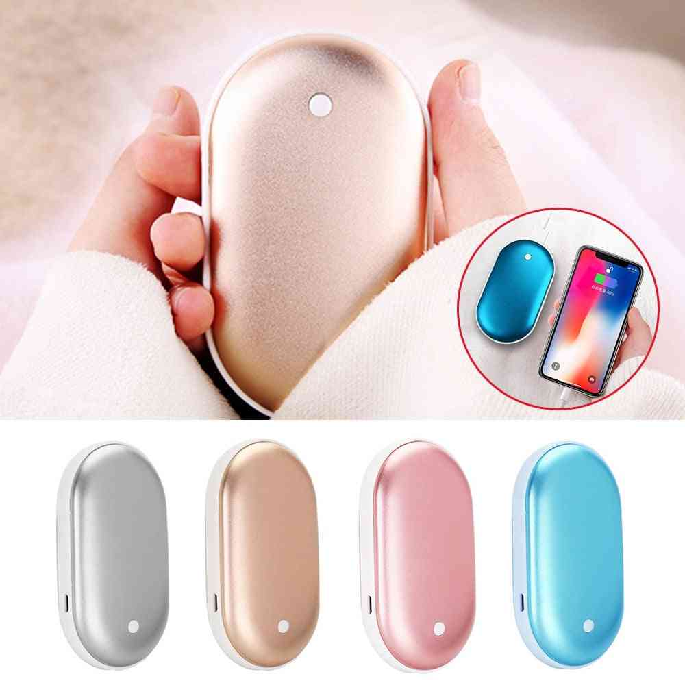 Usb Rechargeable Electric Hand Warmer, Winter Double-side Heating Mini Pocket Power Bank