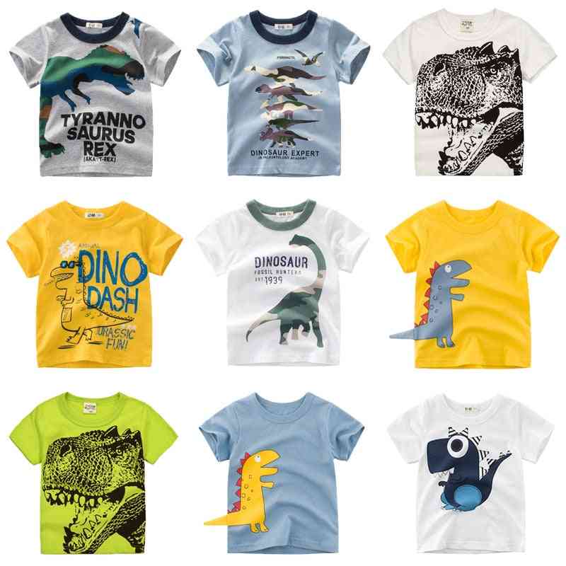 Cartoon Dinosaur Print Summer T-shirt For And