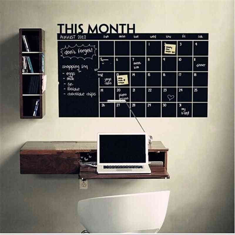 Monatliche Kalender Wandaufkleber Tafel