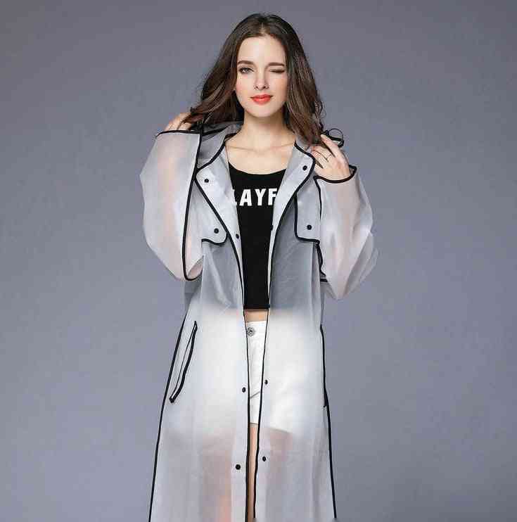 Women Waterproof Long Translucent Raincoat For Adults