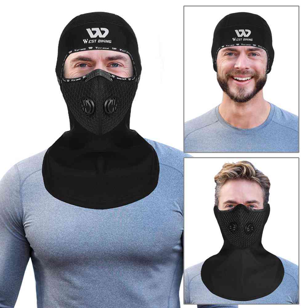 Winter Sports Cycling Headwear/ Carbon Filter Face Cover Bicycle Motorcycle Fleece Head Cap