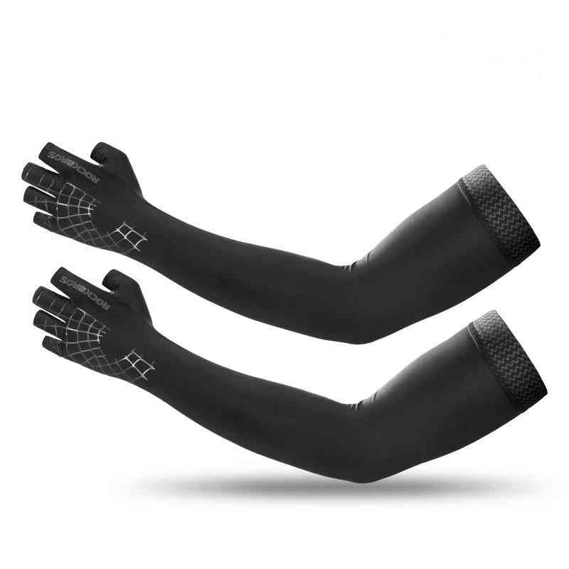 Sports Arm Sleeve Gloves, Breathable Elasticity Running Hiking Sleeves Warmer Glove