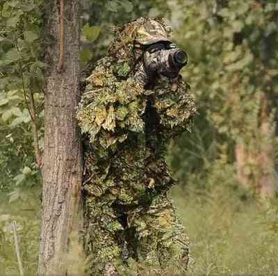 Hunting Ghillie Suit 3d Camo Bionic Leaf Jungle Woodland Outfit Clothing