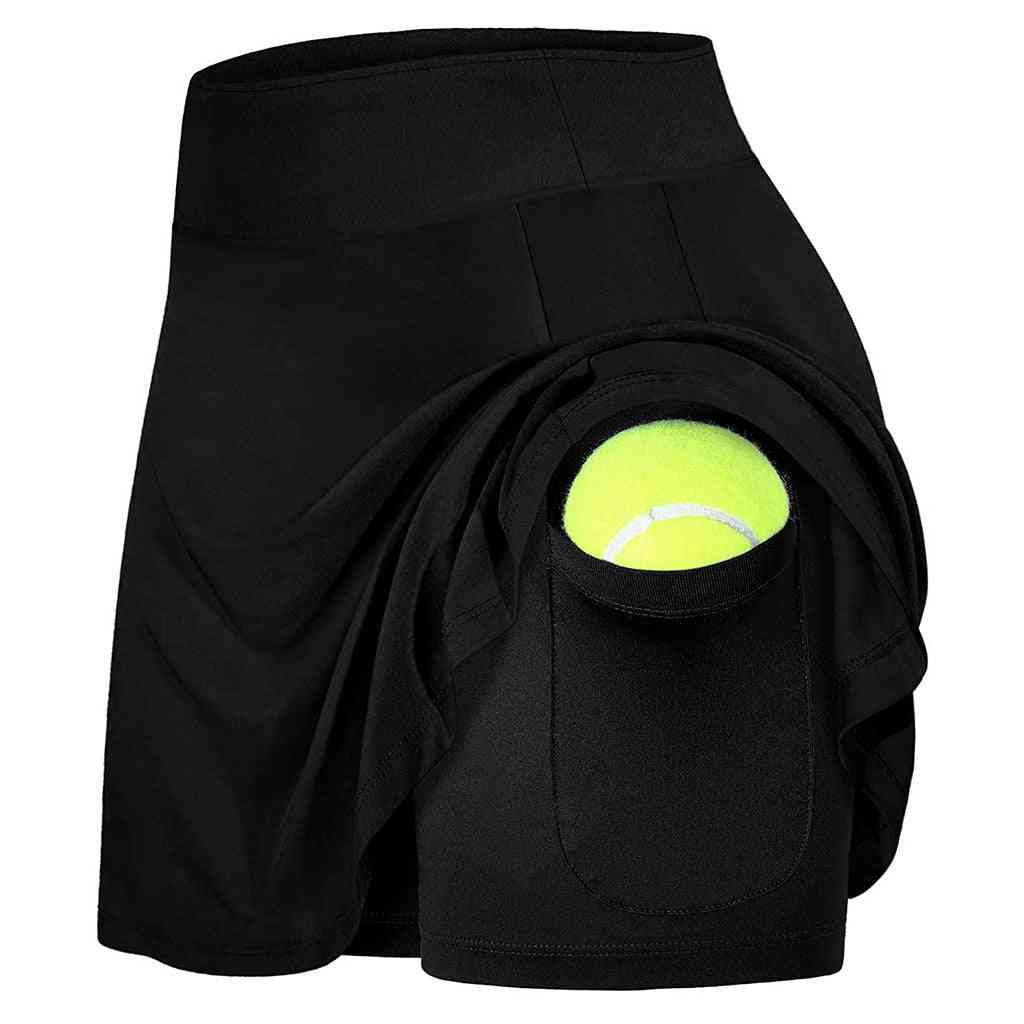 Women's Sports Active Skirts With Mesh Shorts And Pocket